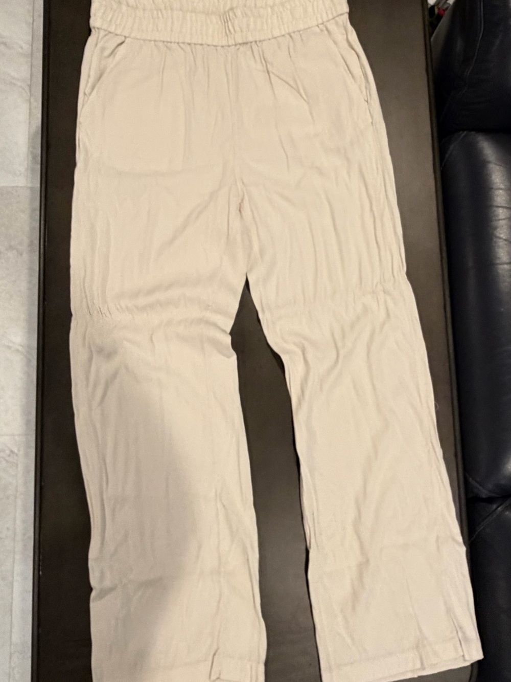 Men's Elastic-Waist Tan Chinos